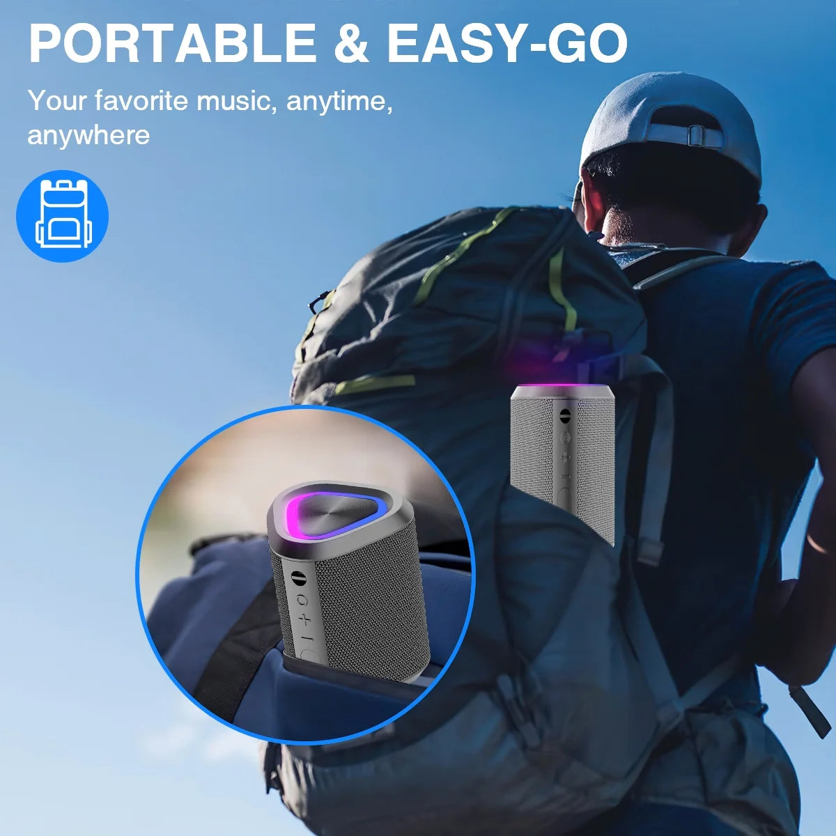 Experience Unmatched Sound Quality with Our Portable Bluetooth Speaker - 24-Hour Playtime, IPX7 Waterproof, and 100 Ft Range!