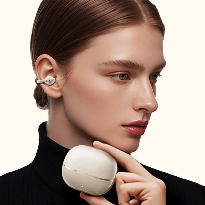 PAXA C7 Wireless Earphones with Clip-On Design, Enhanced Panoramic Sound, Comfortable Fit, and IPX5 Waterproof Rating for Work and Fitness