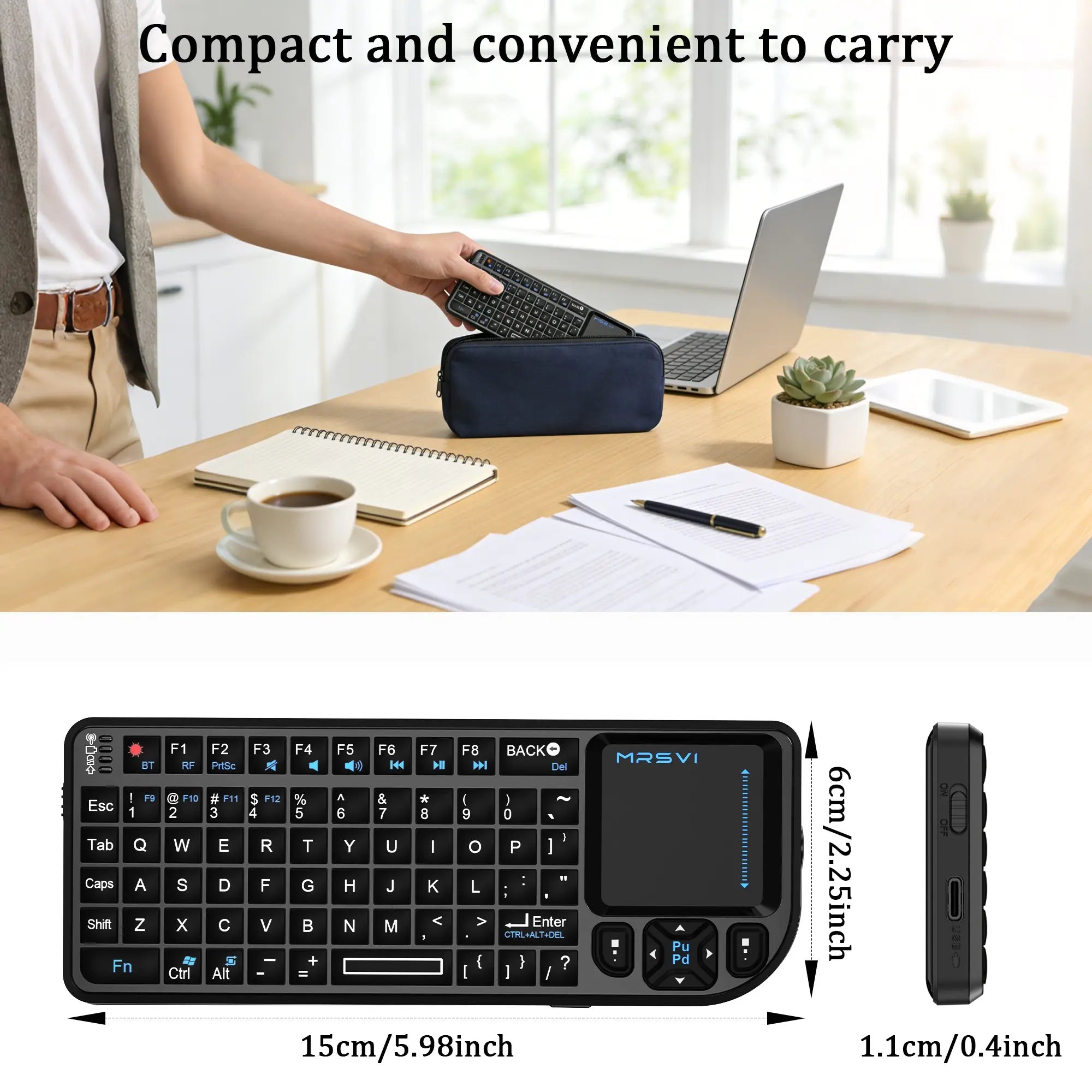 Elevate Your Home Entertainment with the Compact Wireless Bluetooth Keyboard Featuring Touchpad and RGB Backlighting