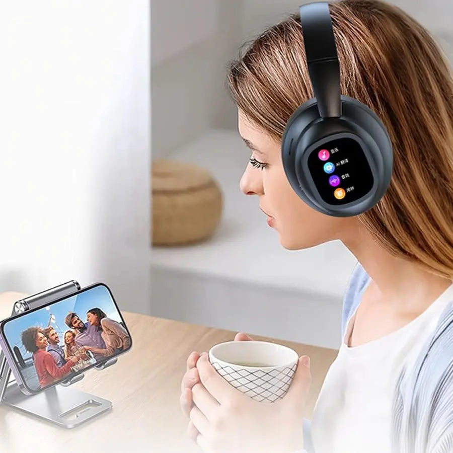 Unleash Your Sound: Wireless Bluetooth Over-Ear Headphones with 100-Hour Battery Life, Touchscreen Control, and Enhanced Bass
