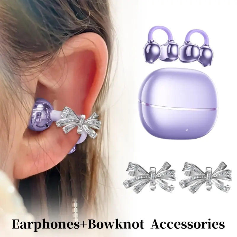 PAXA C7 Wireless Earphones with Clip-On Design, Enhanced Panoramic Sound, Comfortable Fit, and IPX5 Waterproof Rating for Work and Fitness
