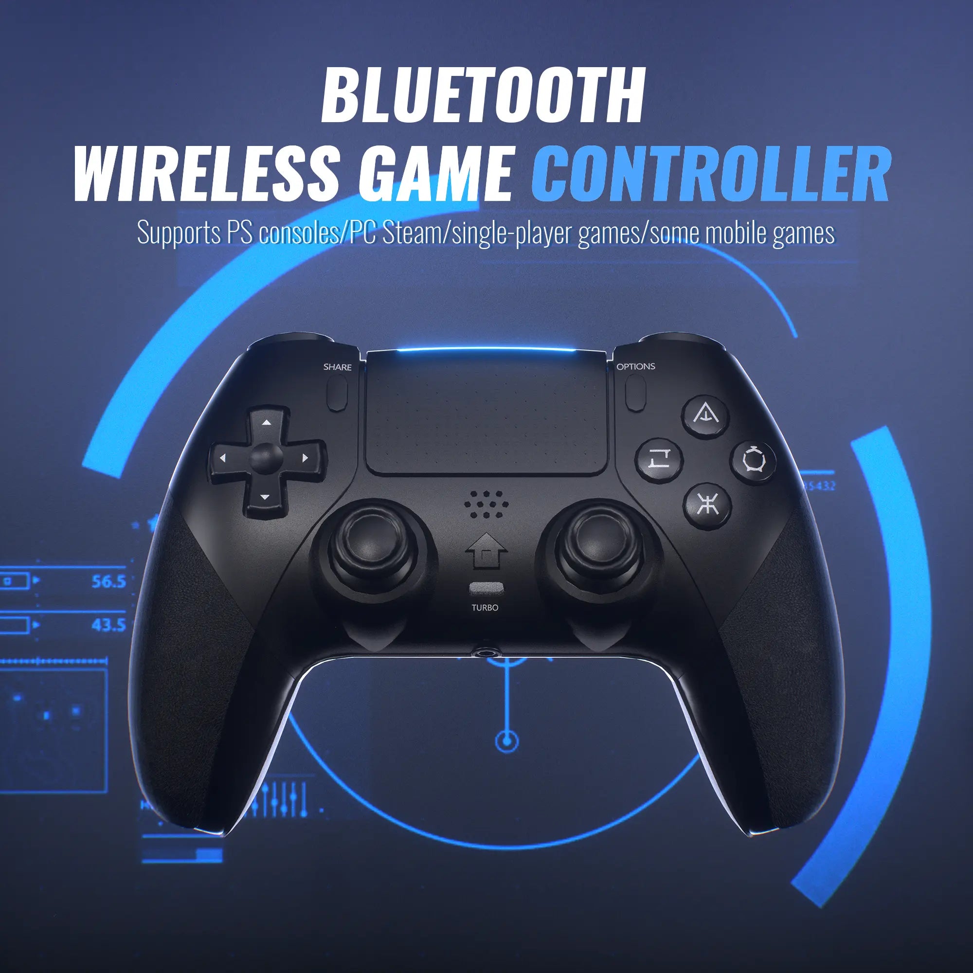 Wireless Precision Controller for PS5 and PC – Programmable Macro Back Buttons, 6-Axis Gyroscope, Dual Vibration, Turbo Function, Touchpad, Bluetooth 5.0, and 3.5mm Audio Jack with Microphone Support