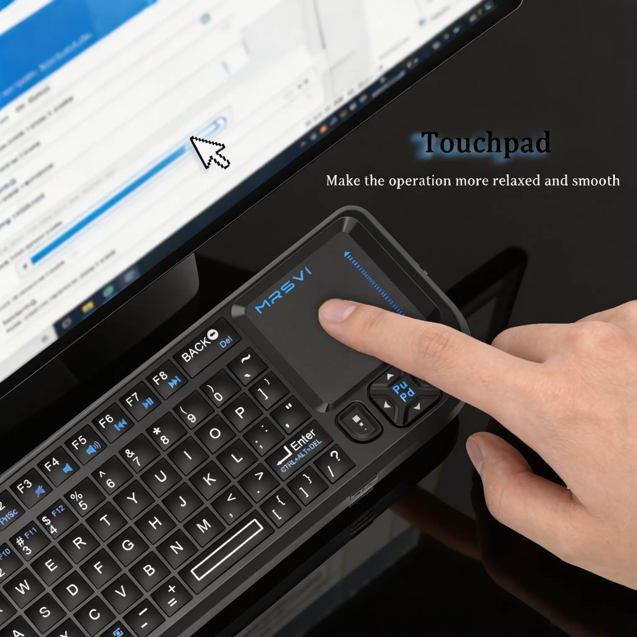 Elevate Your Home Entertainment with the Compact Wireless Bluetooth Keyboard Featuring Touchpad and RGB Backlighting