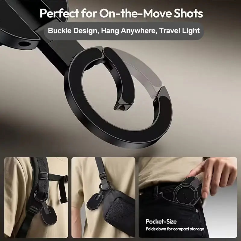 QY76 Magnetic Phone Mount with Suction Cup Desktop Stand for iPhone 17/16/15/14, Suitable for Wall and Glass Surfaces