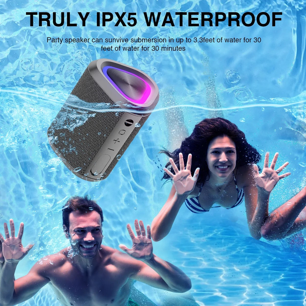 Experience Unmatched Sound Quality with Our Portable Bluetooth Speaker - 24-Hour Playtime, IPX7 Waterproof, and 100 Ft Range!