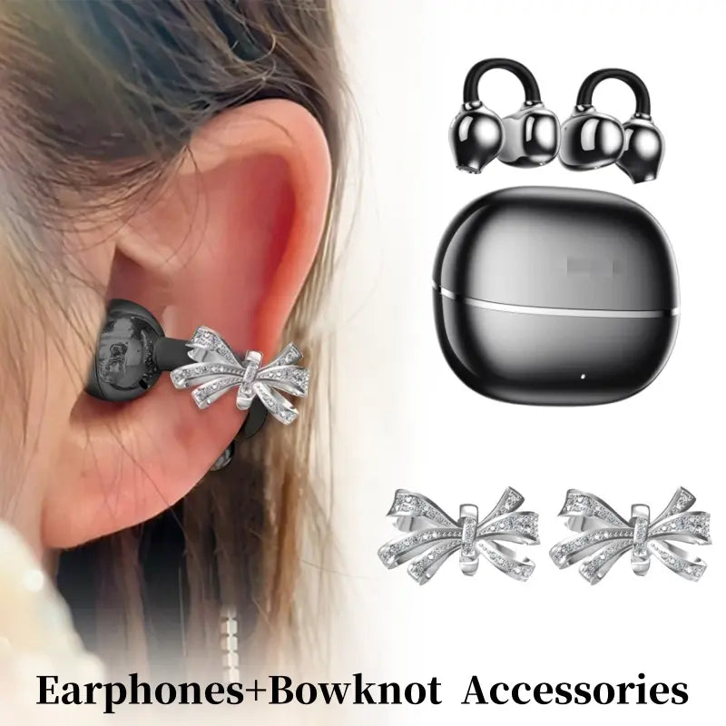 PAXA C7 Wireless Earphones with Clip-On Design, Enhanced Panoramic Sound, Comfortable Fit, and IPX5 Waterproof Rating for Work and Fitness