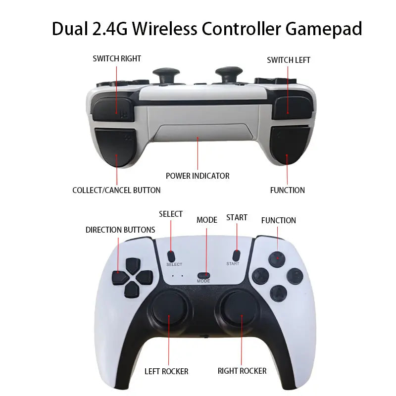Unleash the Fun with the 4K Retro Gaming Console Pro - 128GB of Classic Games & 2 Wireless Controllers!