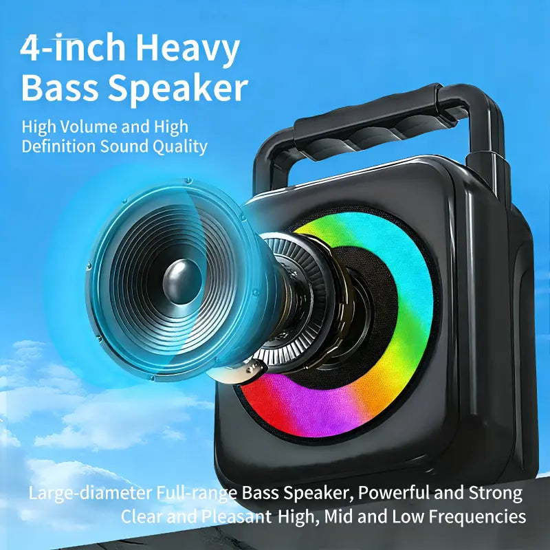 Sumimervibes Outdoor Bluetooth Speaker with Superior Sound Quality and Built-In Lighting for Events