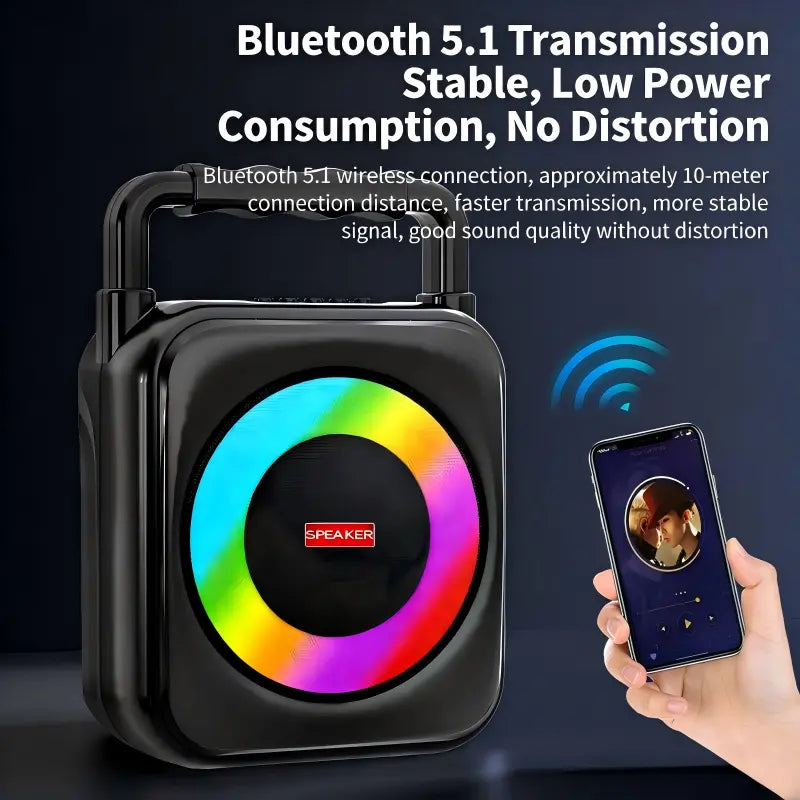 Sumimervibes Outdoor Bluetooth Speaker with Superior Sound Quality and Built-In Lighting for Events