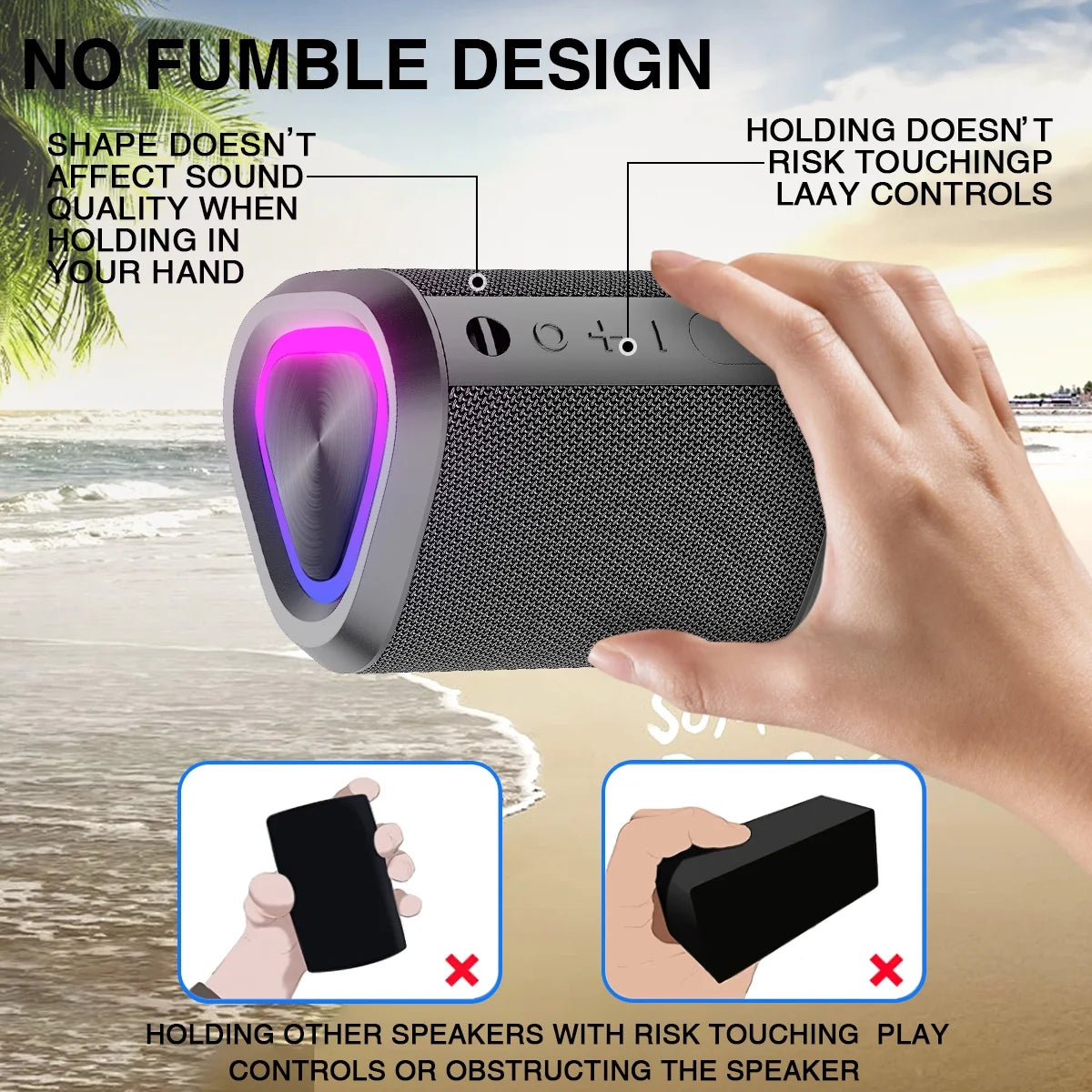 Experience Unmatched Sound Quality with Our Portable Bluetooth Speaker - 24-Hour Playtime, IPX7 Waterproof, and 100 Ft Range!