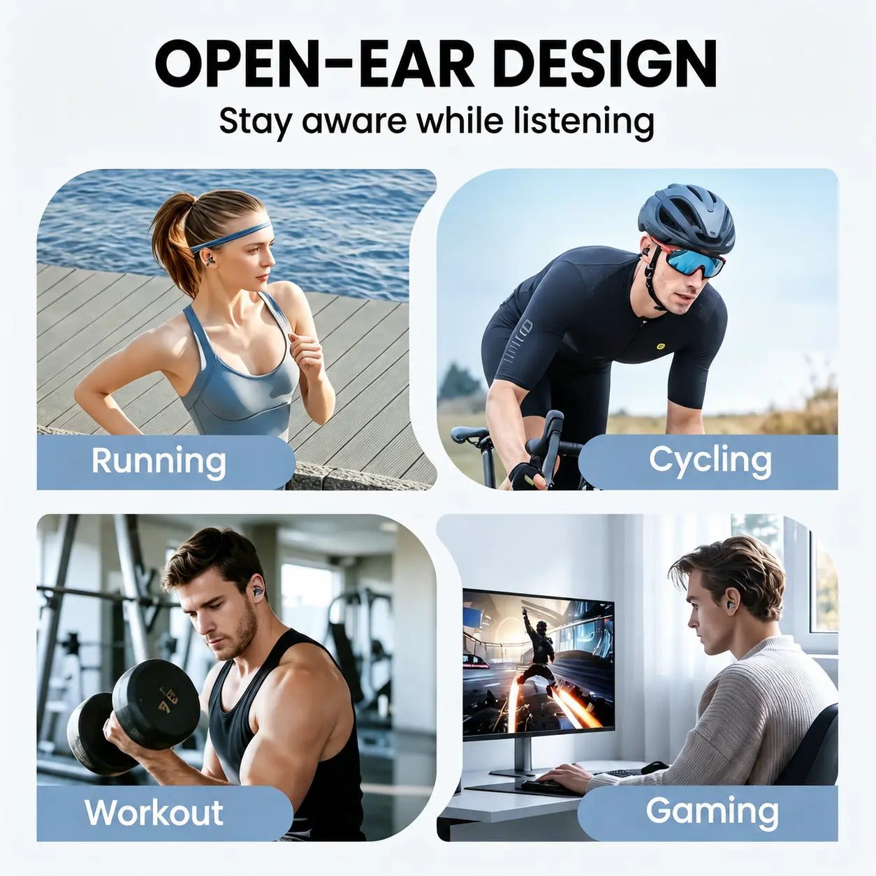 Bumblebee Wireless Earbuds with Active Noise Cancellation, Long Battery Life, and Foldable Design for Gaming and Sports Use