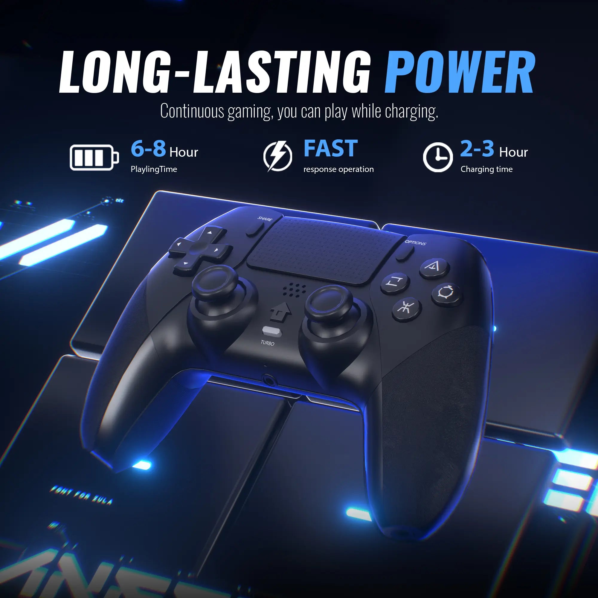 Wireless Precision Controller for PS5 and PC – Programmable Macro Back Buttons, 6-Axis Gyroscope, Dual Vibration, Turbo Function, Touchpad, Bluetooth 5.0, and 3.5mm Audio Jack with Microphone Support