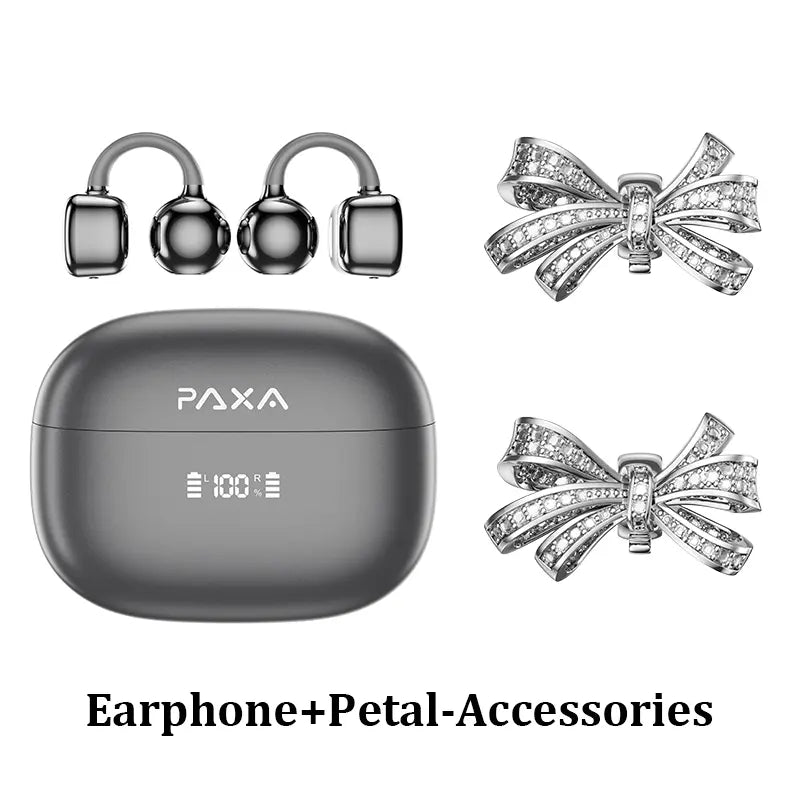 PAXA C7 Wireless Earphones with Clip-On Design, Enhanced Panoramic Sound, Comfortable Fit, and IPX5 Waterproof Rating for Work and Fitness